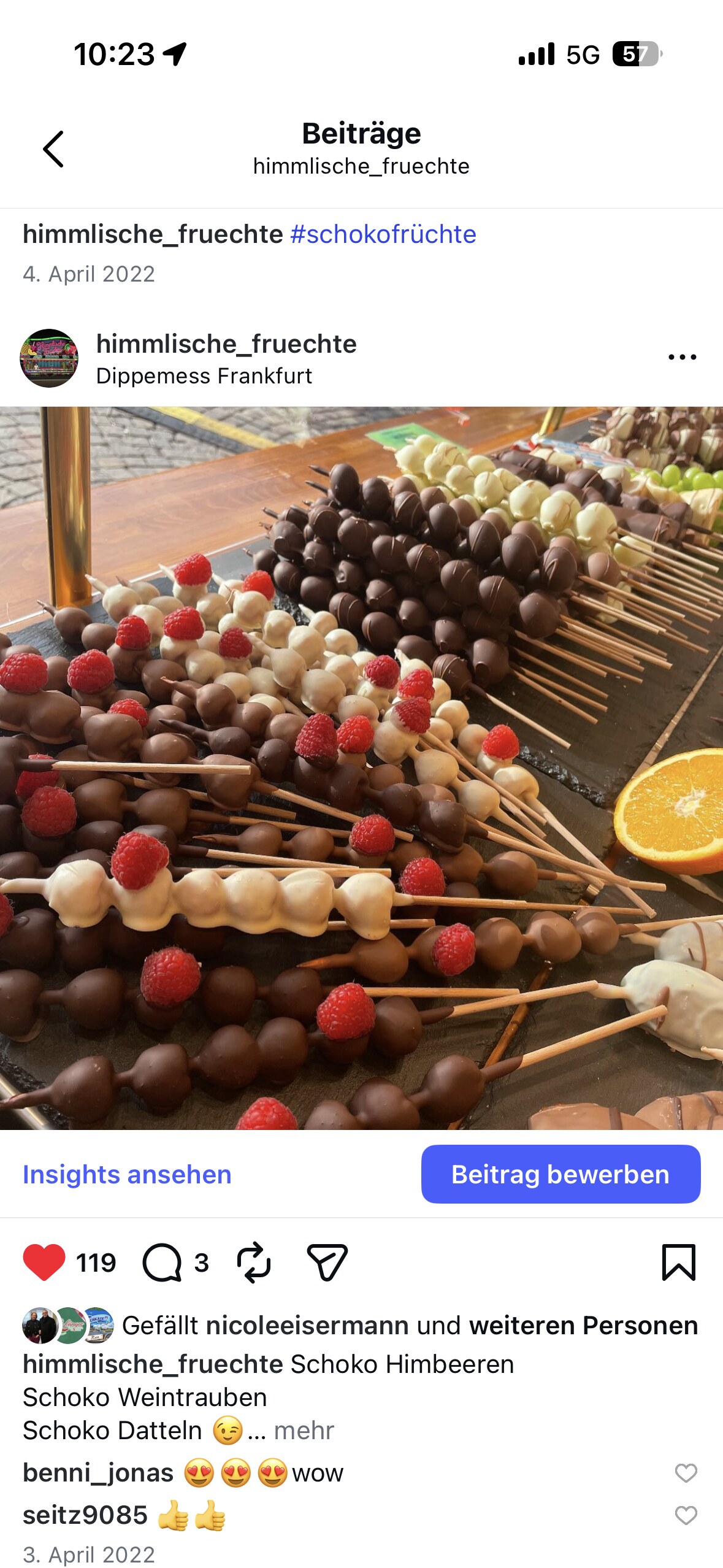 Stand-Detail bei Nacht